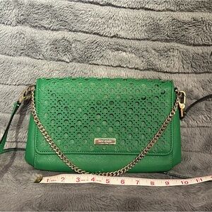 Kate Spade Laser Line Newbury Green Leather Purse